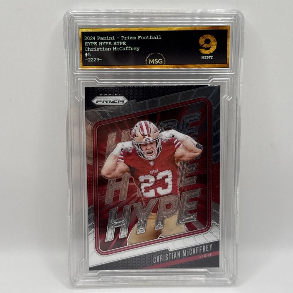 2024 Panini Prizm - #5 Christian McCaffrey - Hype - San Francisco 49ers Graded 9